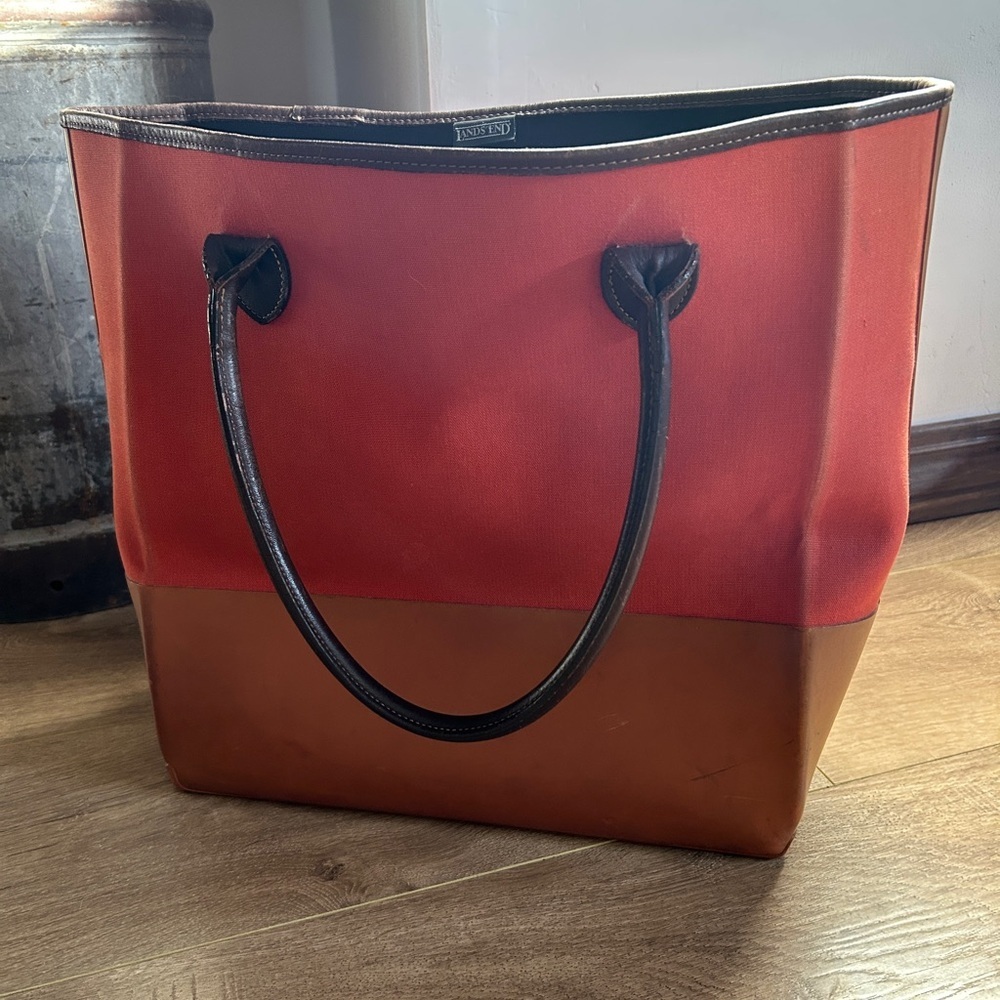 Lands End Waterproof Canvas Tote Bag - Picture 3 of 9